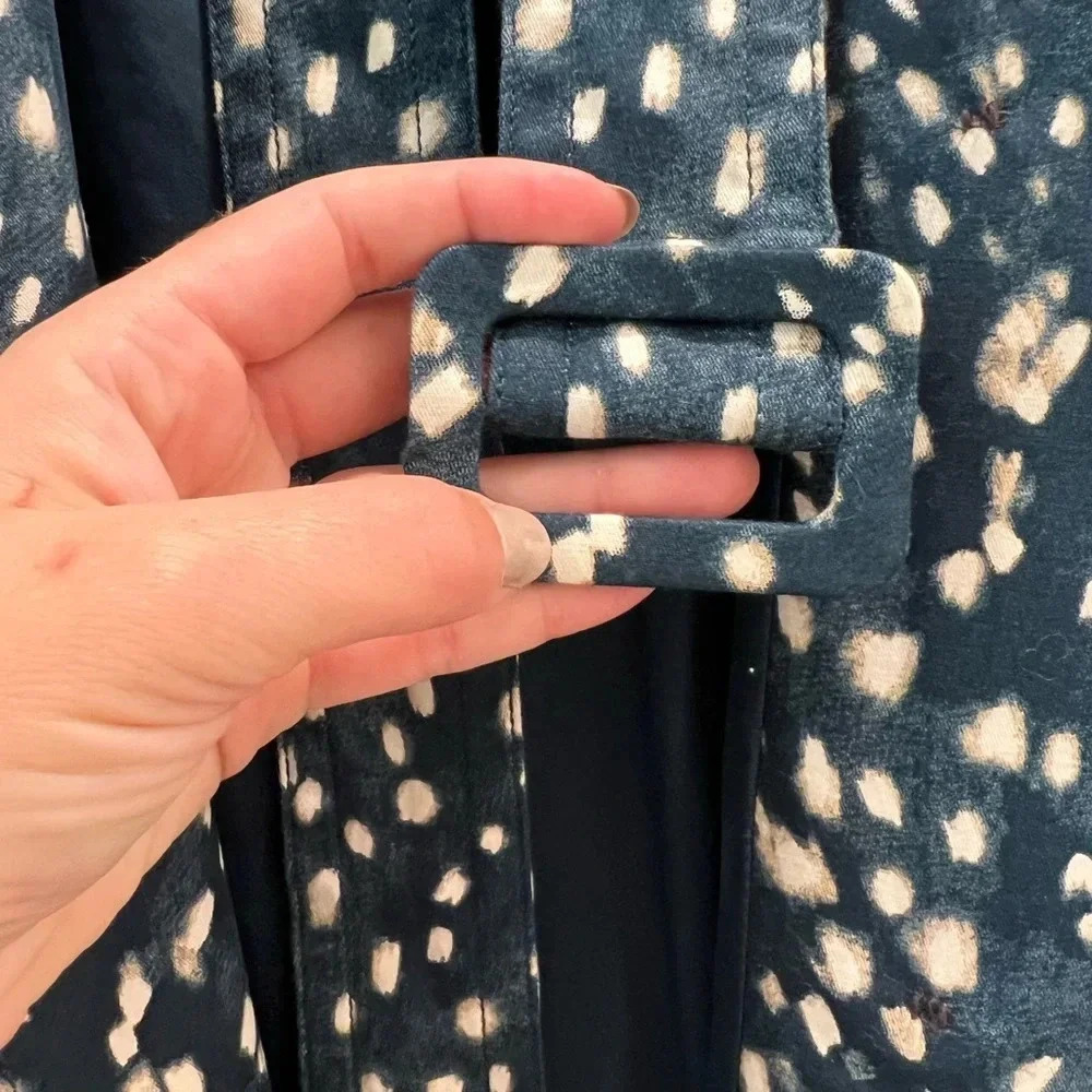 NWT Ann Taylor Blue Dot Trench Coat - Picture 6 of 12